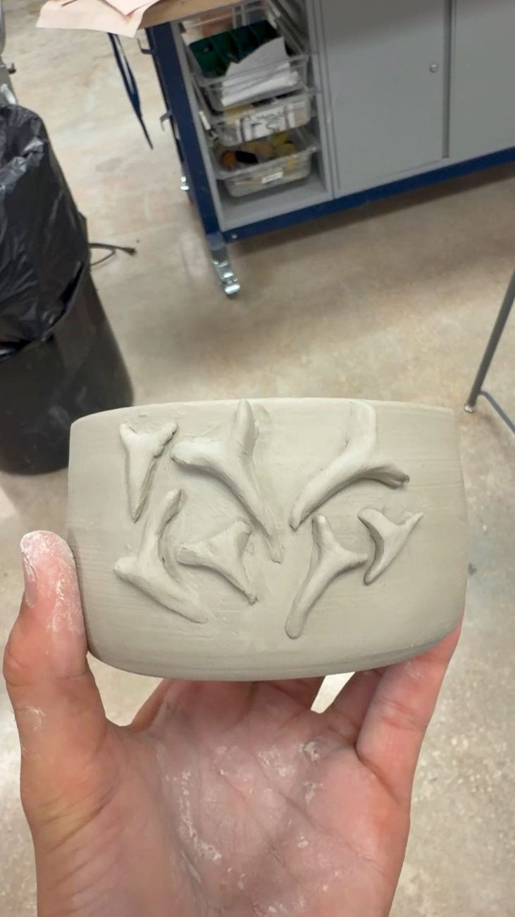 Drop 01: shark teeth bowl, fresh off the wheel